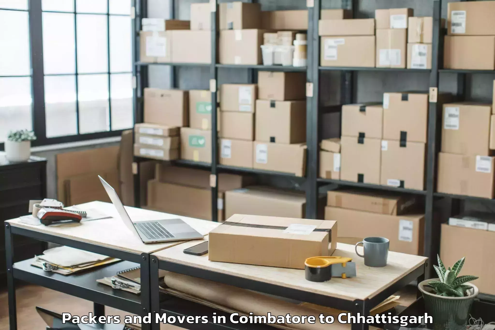 Expert Coimbatore to Nit Raipur Packers And Movers